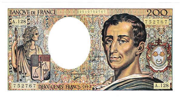 楽天市場 フランス 哲学者シャルル ド モンテスキュー 0フラン紙幣 1992年 未使用 紅林コイン