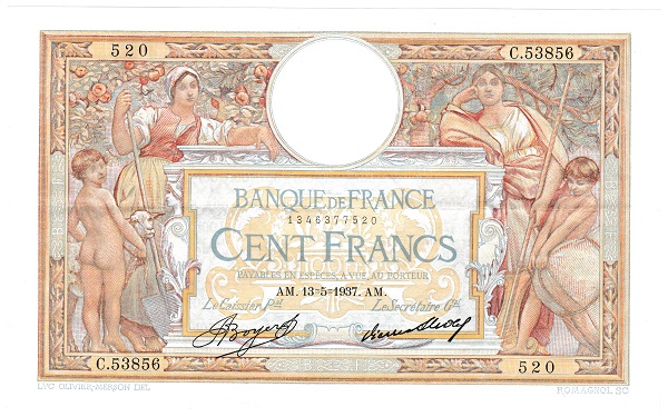 楽天市場】フランス 1000フラン紙幣 1940年 美品＋ : 紅林コイン
