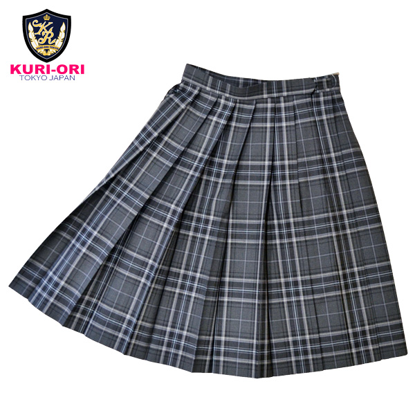 楽天市場】夏制服スカート【グレー・紺チェック水色ライン