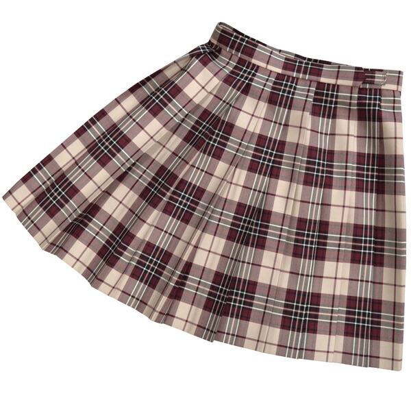 66円 名作 Kuri Ori クリオリ Wkr442ウエスト60 63 66 69 72cm スカート丈42cm ひざ上丈 スリーシーズンスカート ベージュ エンジ制服プリーツスカート冬服 車ヒダ 新作