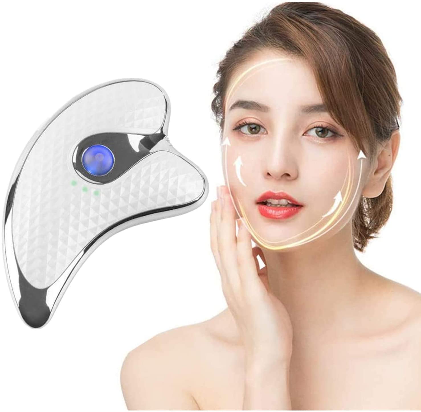 かっさプレート かっさマッサージ かっさ 顔 美顔器 かっさ板 温熱フェイス美容器 Ems リフトアップ イオン導入 美顔ローラー 小顔 刮痧 温感 マッサージャー Usb充電式 日本語説明書付 お気に入り