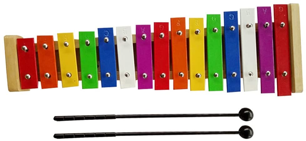 木琴 シロホン 知育玩具 おもちゃ パーカッション 打楽器 カラフルアルミプレート 木製ベース 子供へのギフト 楽天