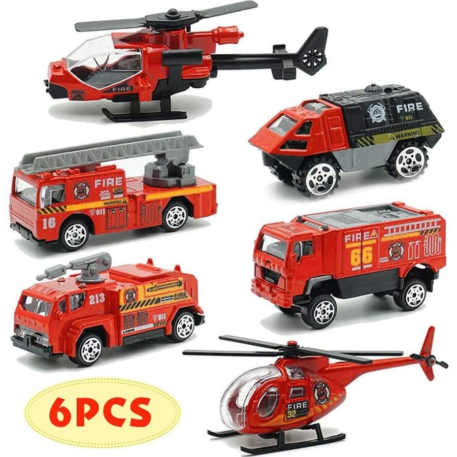 楽天市場】ミニカー 消防車 消防車両 緊急車両 ミニカーセット 車6台