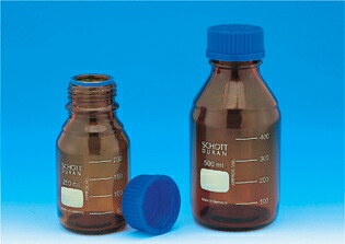 ねじ口びん 茶 青キャップ付 10L｜栗本薬品工業株式会社