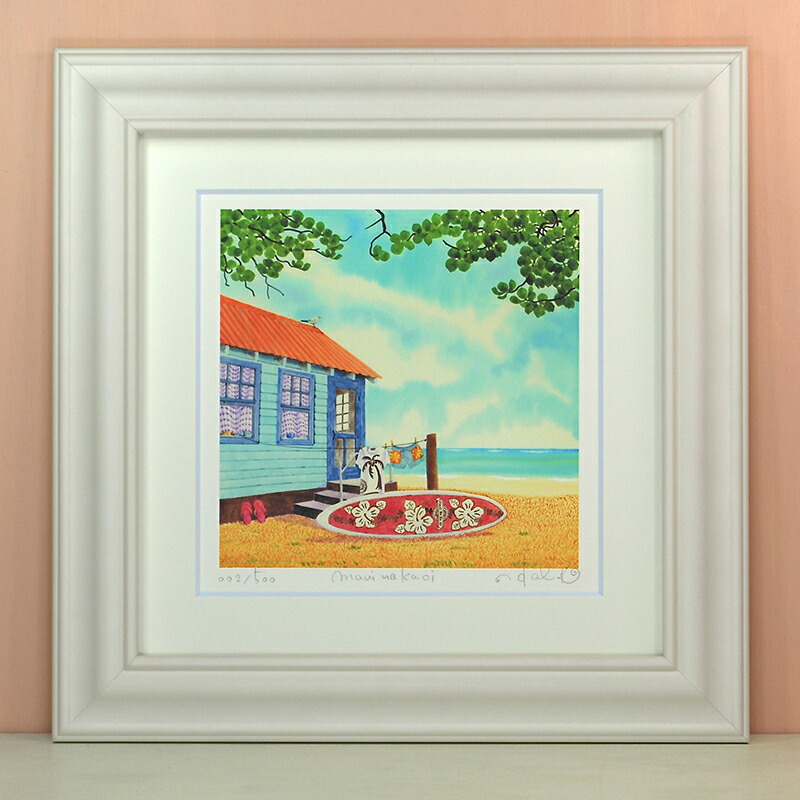 Maui no ka oi くりのきはるみ (栗乃木ハルミ) M / L / LLサイズ 絵 絵画 版画 水彩画 風景画 壁掛け|くりのきはるみ店