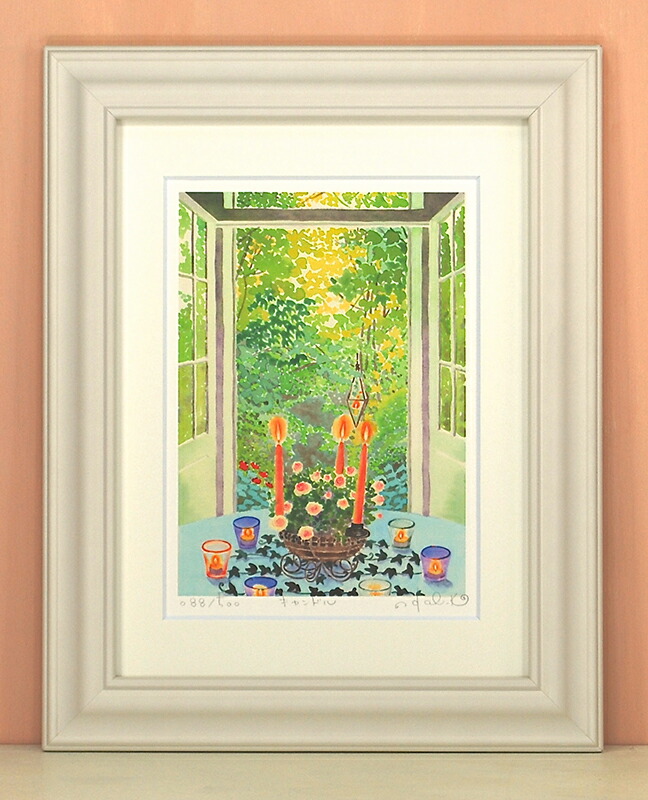 キャンドル くりのきはるみ (栗乃木ハルミ) 絵 絵画 版画 水彩画 風景画 壁掛け｜くりのきはるみ店