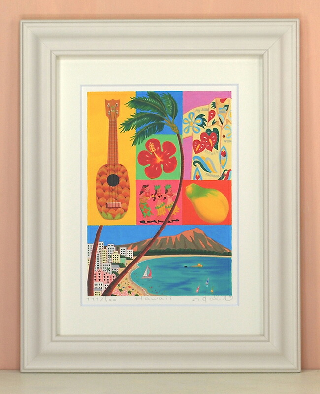 Hawaii くりのきはるみ (栗乃木ハルミ) 絵 絵画 版画 水彩画 風景画 壁掛け｜くりのきはるみ店