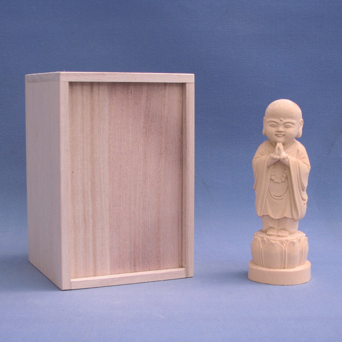 木彫仏像 子育地蔵(合掌形) 16cm桧木 半額でGETできるお得 楽器、手芸、コレクション