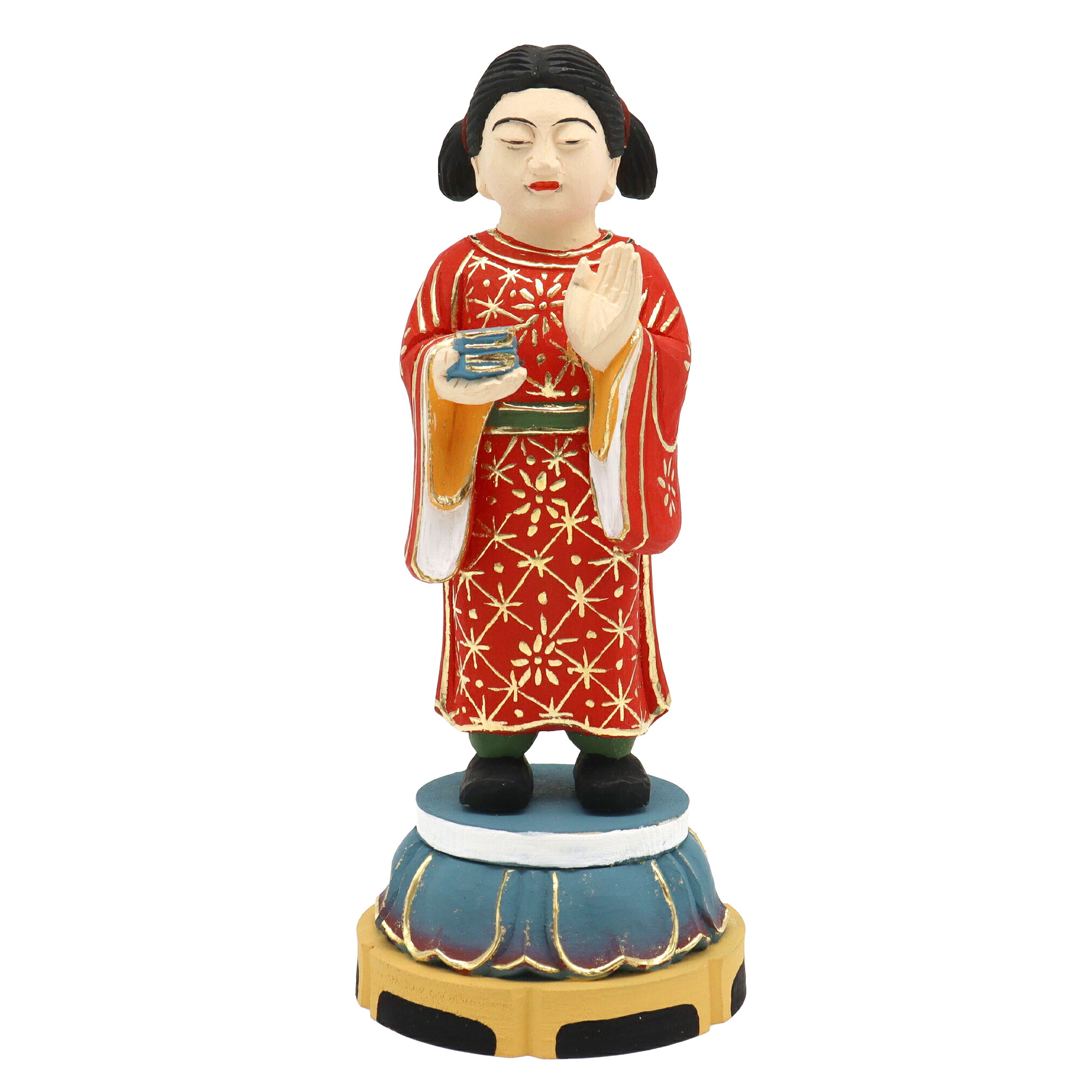 仏像 善膩師童子 立像 3.5寸 桧木彩色 ぜんにしどうじ｜栗田こだわり仏像専門店