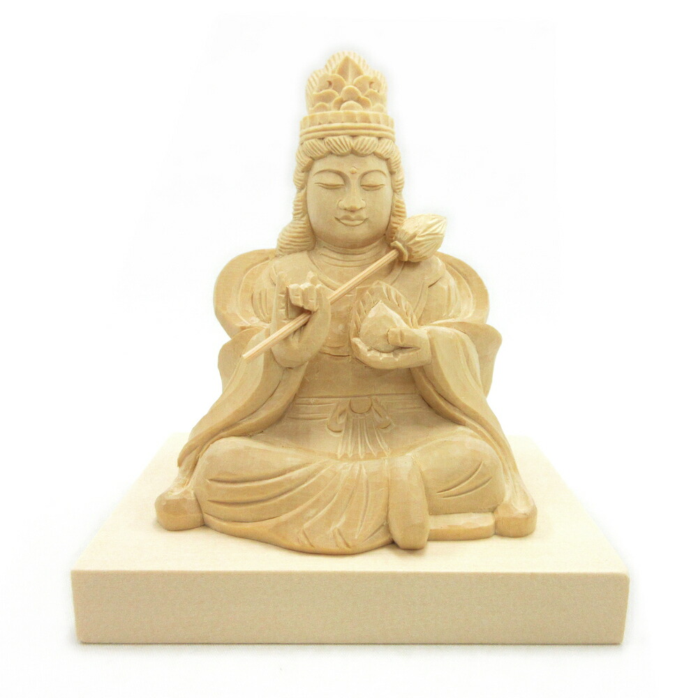 【セール中・新品】 七面天女　木地彫り　下台付　総高さ約14cm　弁財天 仏像 販売 龍祥-Ryusho- | 仏像や木彫り・縁起物などの販売
