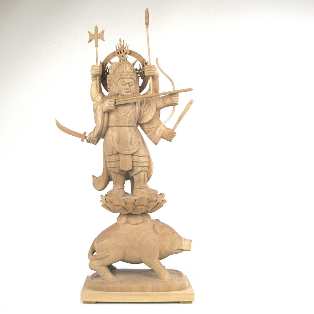 楽天市場】仏像 摩利支天座像 3.0寸 桧木彩色 護身 蓄財 木彫 像 販売