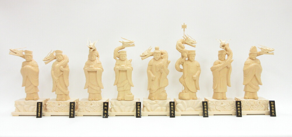 楽天市場】木彫り仏像 【八大龍王筆頭--難陀龍王】 桧木（ひのき） 立