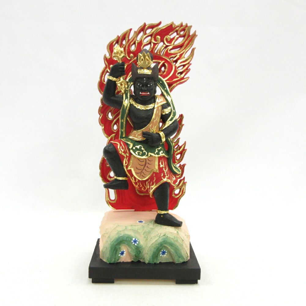 楽天市場】仏像 稲荷大明神 狐上立像 身丈5.0寸 総高33cm 桧木 お稲荷