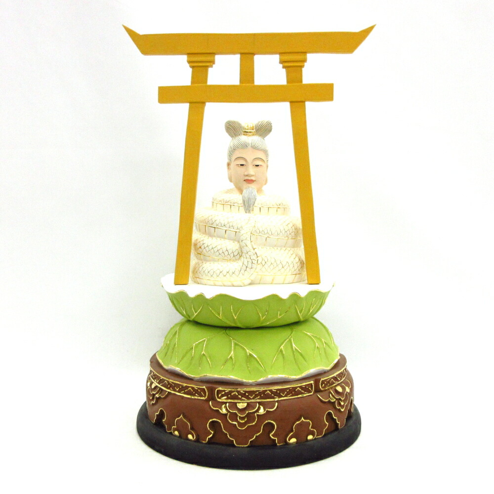 仏像 宇賀神 3.5寸 鳥居付き台座 桧木彩色 木彫 像 販売 ぶつぞう 木彫りの仏像 仏壇 仏具 仏壇仏具 ひのき ヒノキ 木彫り仏像 木彫仏像 木製仏像 木の仏像 木製仏像 木の仏像 置物 置き物 高級 蛇神 蛇の置物 外国人向け 日本土産 外国人男性 プレゼント 日本のお土産