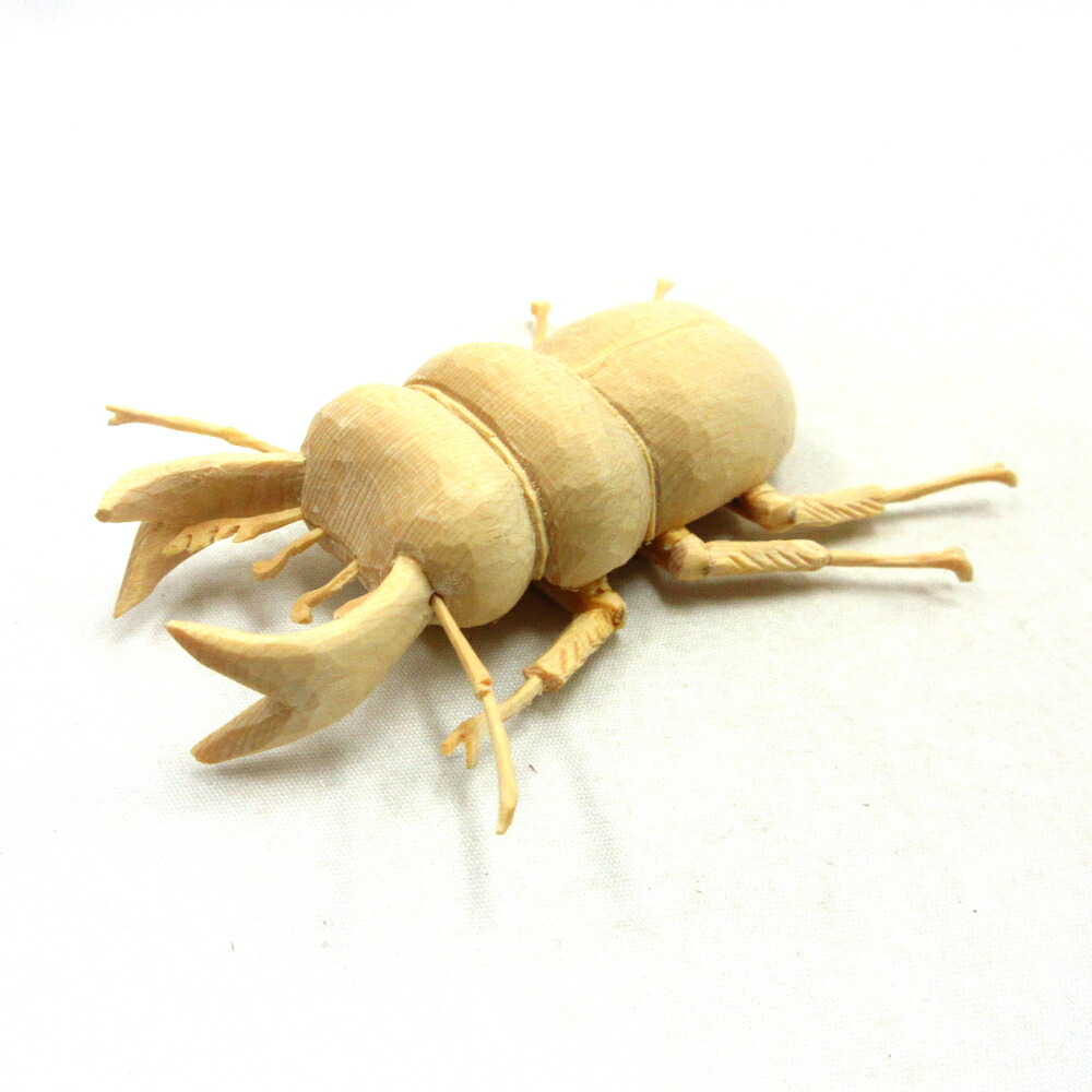 木彫 大クワガタ 全長約9cm 桧木|栗田こだわり仏像専門店