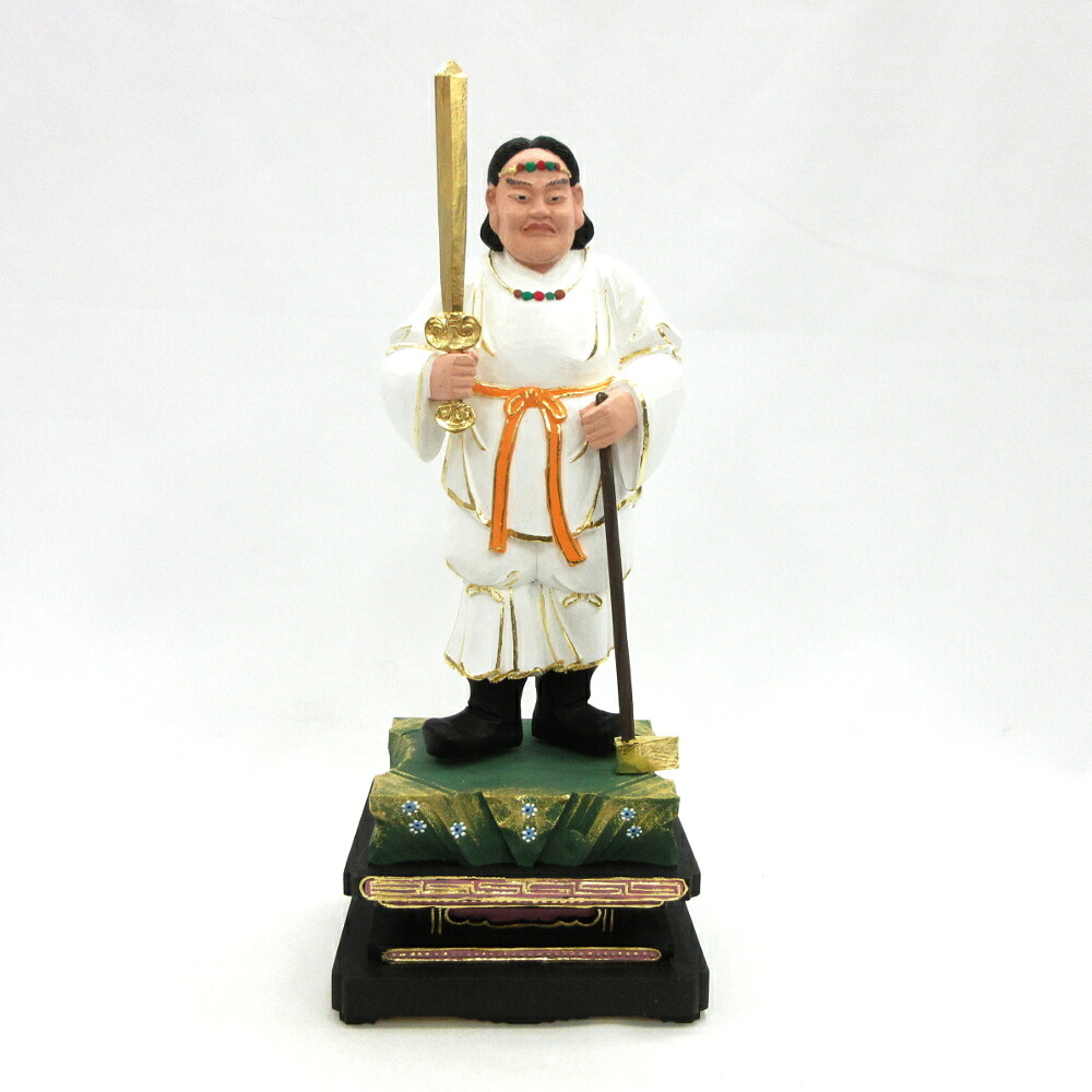 神像 大山祇神 オオヤマツミ 総高31cm 桧木彩色 大山祇命 大山津見神 大山積神｜栗田こだわり仏像専門店