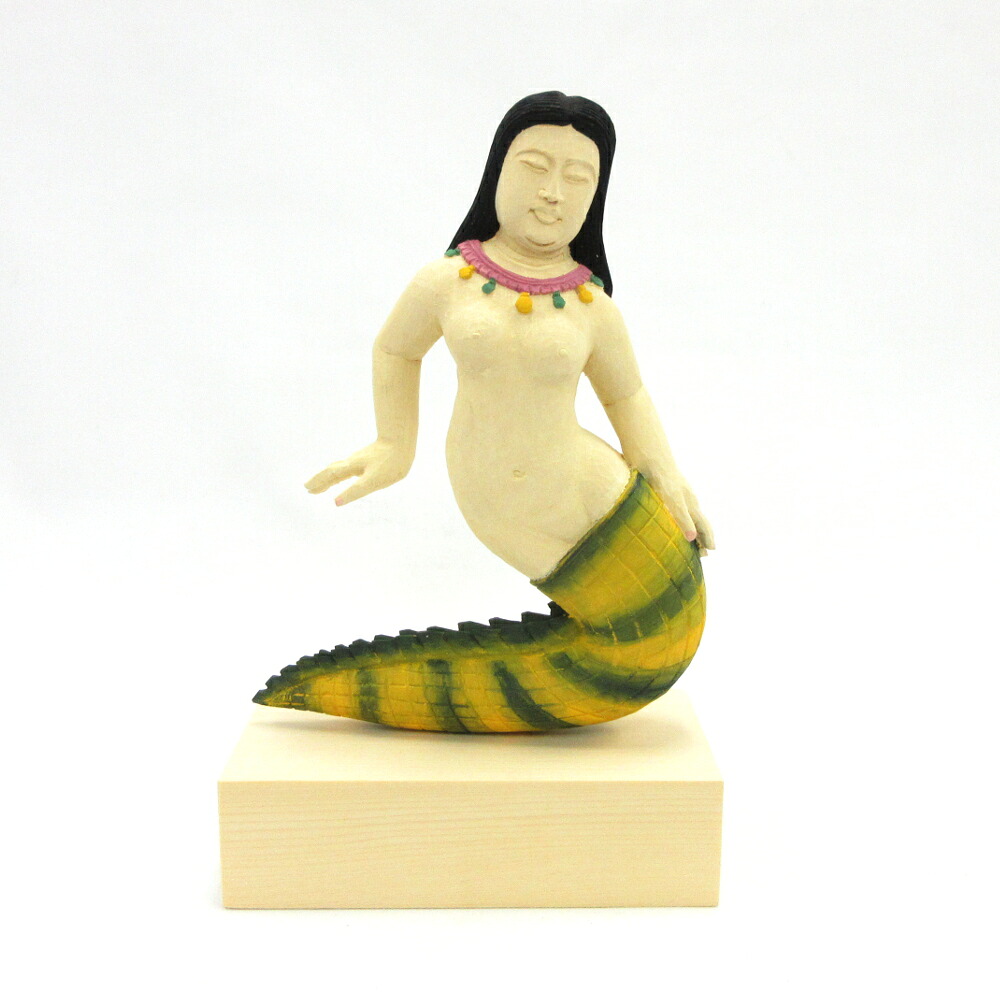 神像 豊玉姫 鰐女 総高19cm 桧木彩色