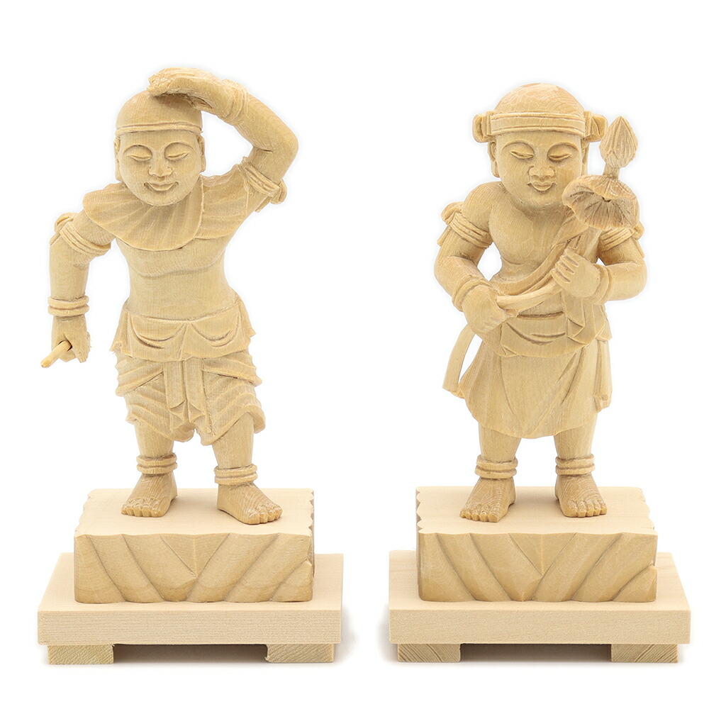 楽天市場】仏像 掌善掌悪童子 地蔵菩薩脇侍 立像 一対 3.0寸