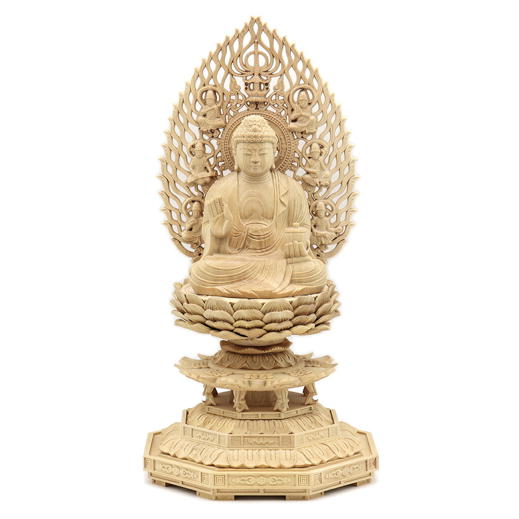 楽天市場】薬師如来 白木製 2寸 高さ19.6cm×巾9.3cm 【送料無料