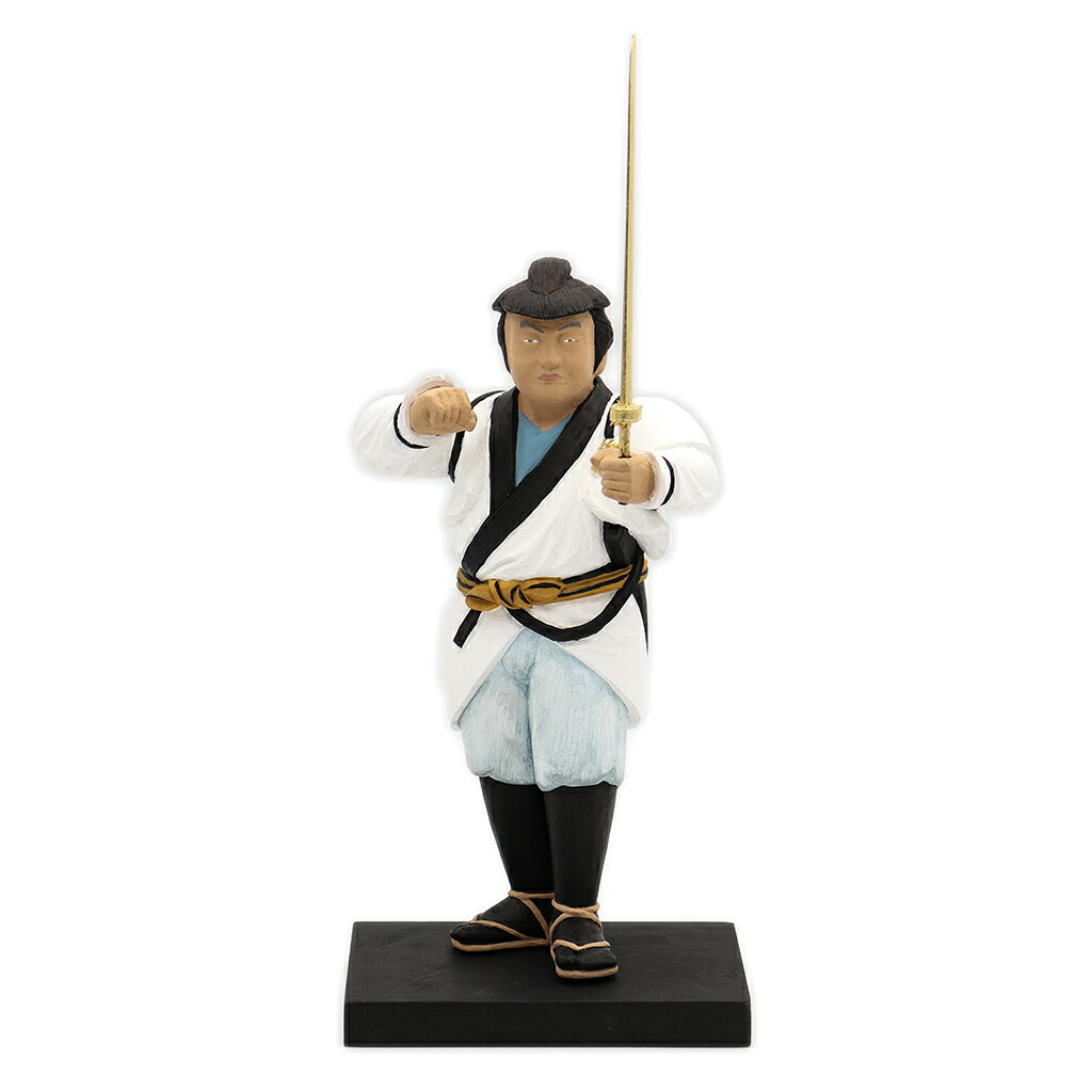 木彫 国定忠治 身丈6寸 桧木彩色