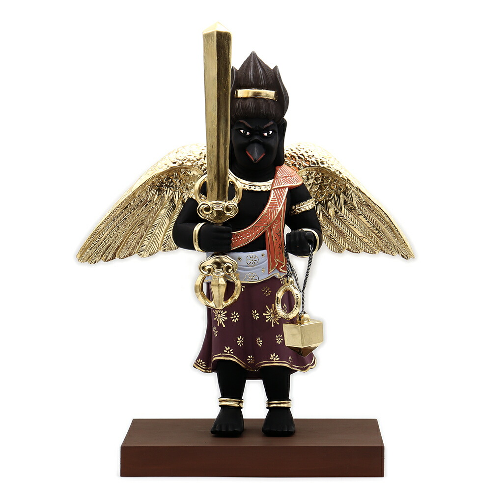 楽天市場】仏像 烏天狗 総高13cm 桧木彩色 迦楼羅天 : 栗田こだわり