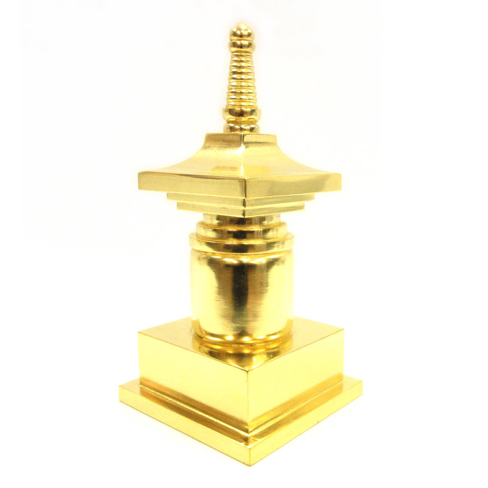 仏具 宝塔 約20cm 桧木総金箔｜栗田こだわり仏像専門店