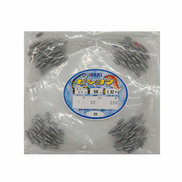 楽天市場】脇漁具・ビシヨマ ナイロン50号（50m） オモリ3号20cm間隔