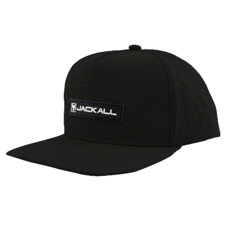 ジャッカル　スクエアロゴ　フラットキャップ　ブラック　未使用品　JACKALL ジャッカル CA-A002 フラットビルロゴキャップ ブラック - メルカリ