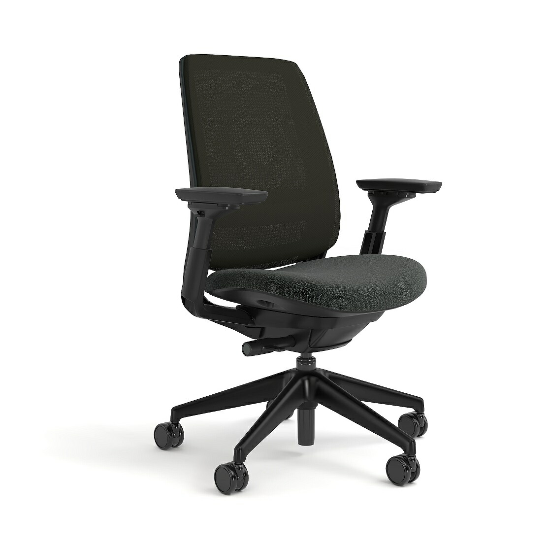 Steelcase Series2 黒いことひな形 リコリス/ハーレー 背:３Dマイクロ編み物/座:差し交わす張り モビールアームレスト モビールランバーサポート スチール写真入れもの 続きもの2