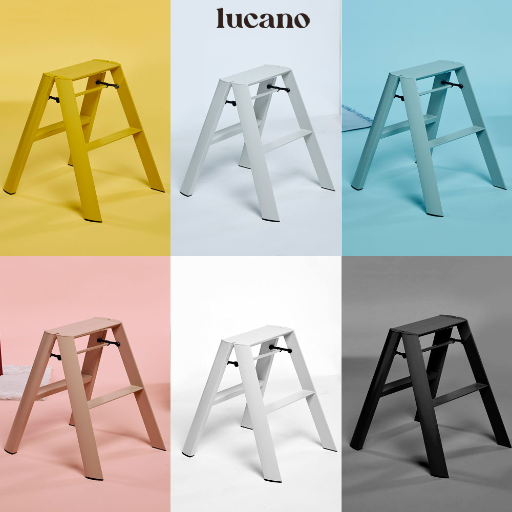 lucano 2step ルカーノ ツーステップ ML2.0-2 グッドデザイン賞 脚立 ステップ 長谷川工業 自立収納 店舗 事務所 リビング グッドデザイン賞|くろがねっとSHOP