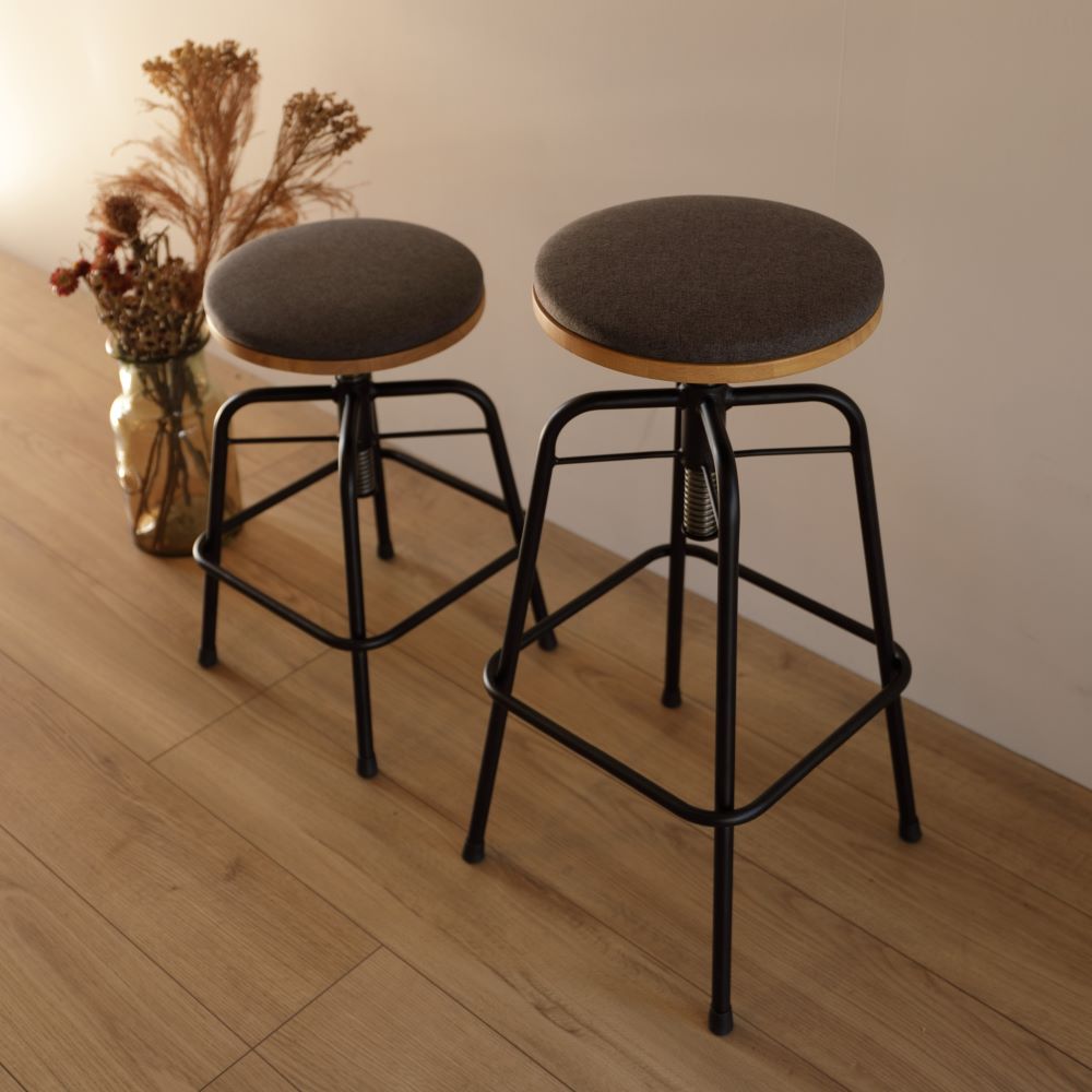 グラム スツール GLM-ST001 弘益 Mash GLam STOOL チャコールグレー ハイタイプ ロータイプ 高さ調整可 回転チェア チェア デスクチェア
