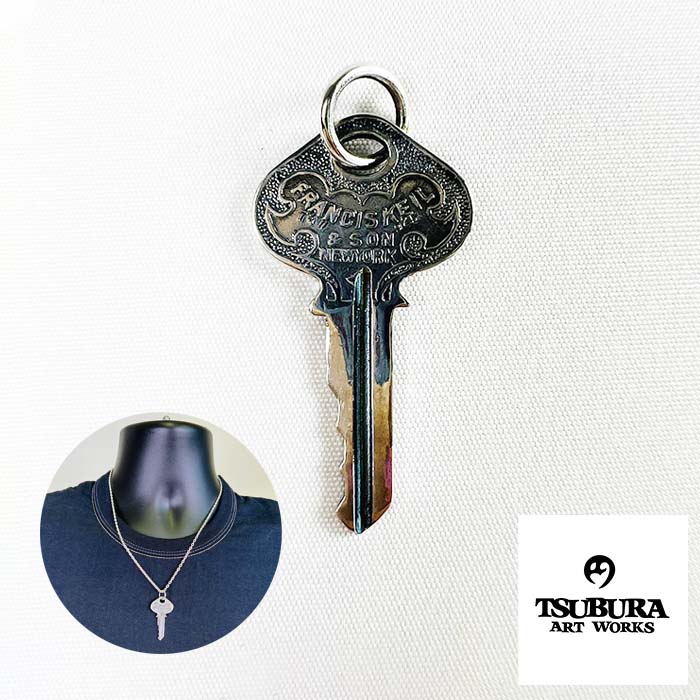 TSUBURA ART WORKS しろがね色シャンデリヤいの一番 F\u0026SON リヴァーシブル 足懸かり key ビンテージモチーフ 首飾り SILVER 925