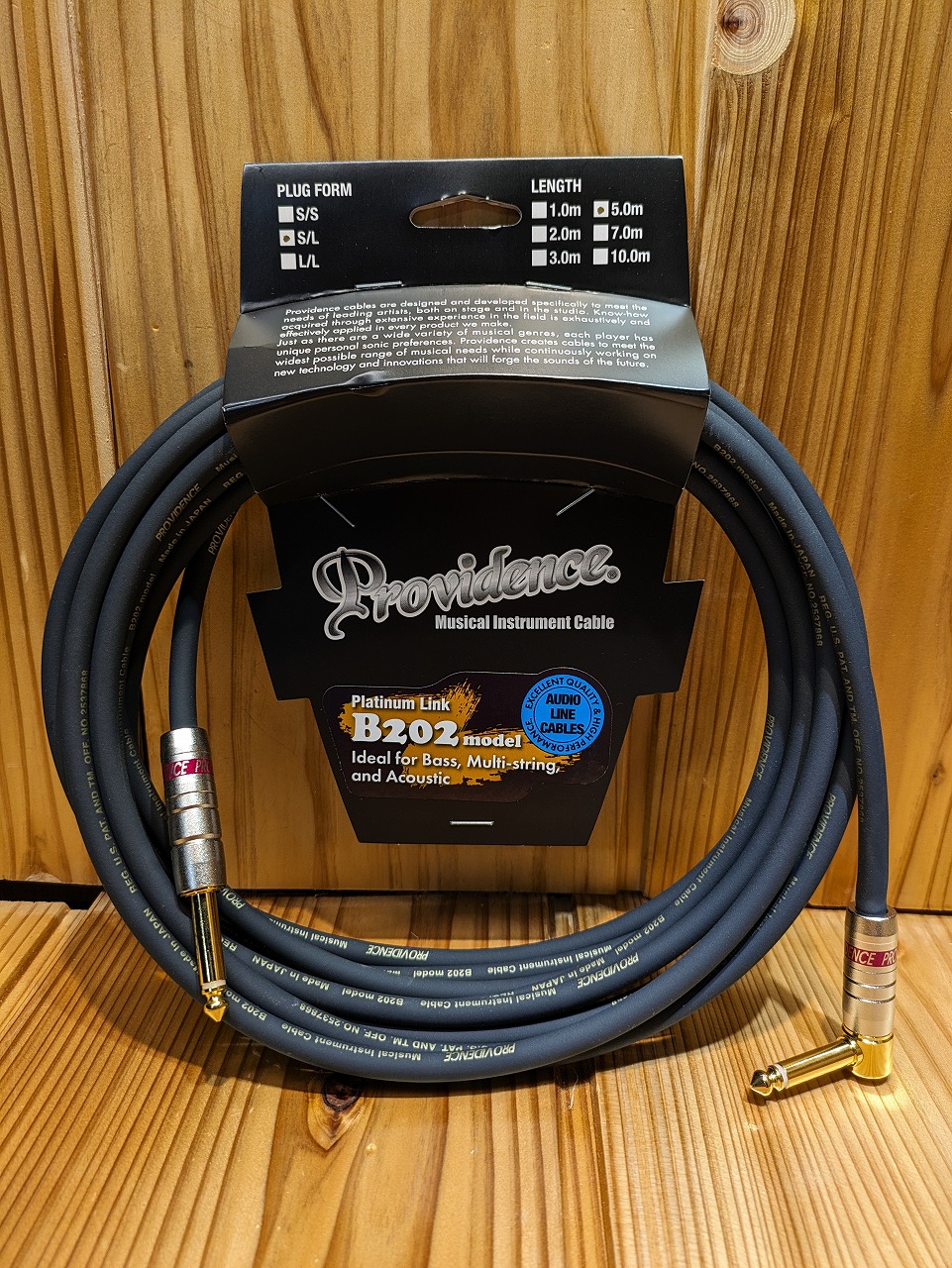 Providence B202 “Bottomfreq’er 5m S/L プロヴィデンス シールドケーブル 【横浜店アクセサリーフロア在庫品】