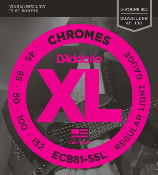 D'Addario ECB81-5SL Chromes - Flat Wound 《ベース弦》 ダダリオ|クロサワ楽器65周年記念SHOP