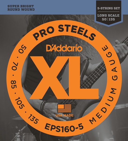 D'Addario EPS160-5 ProSteels Round Wound 《ベース弦》 ダダリオ 【ネコポス】(ご予約受付中)