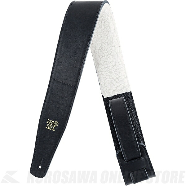 Ernie Ball 2.5" Adjustable Italian Leather With Fur Padding Straps Black #4137 (ストラップ) 【ONLINE STORE】｜クロサワ楽器65周年記念SHOP