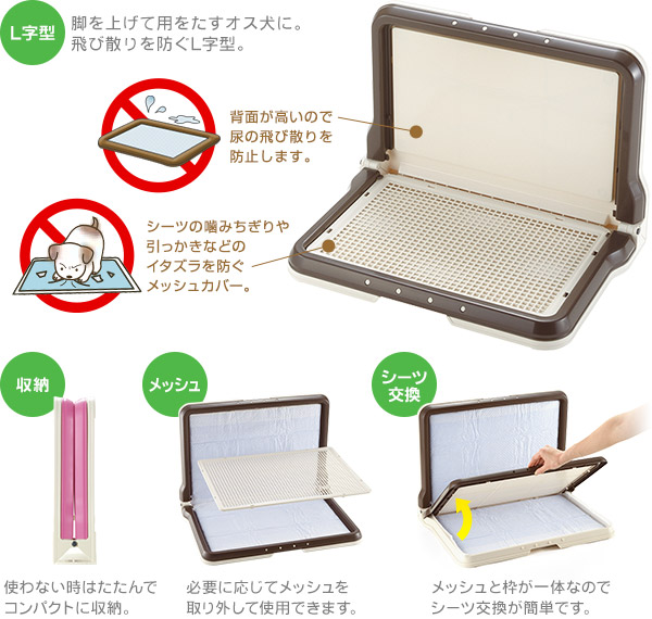 楽天市場 リッチェル しつけ用ステップ L型トレー ワイド ブラウン トイレ用品 トイレトレー トレー トイレ容器 トイレトレイ 犬のトイレ 犬用品 ペット ペットグッズ ペット用品 同梱不可 ペッツビレッジクロス ペット通販