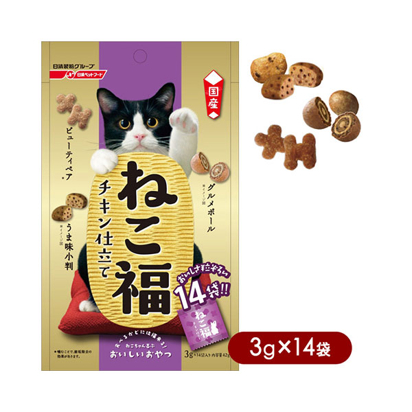 楽天市場 10 6まで 最大400円offクーポン配布中 日清ペットフード ねこ福チキン 3g 14袋 キャットフード 猫用おやつ 猫のおやつ 猫 のオヤツ ねこのおやつ 猫用品 猫 ねこ ネコ ペット ペットグッズ ペット用品 ペッツビレッジクロス ペット通販