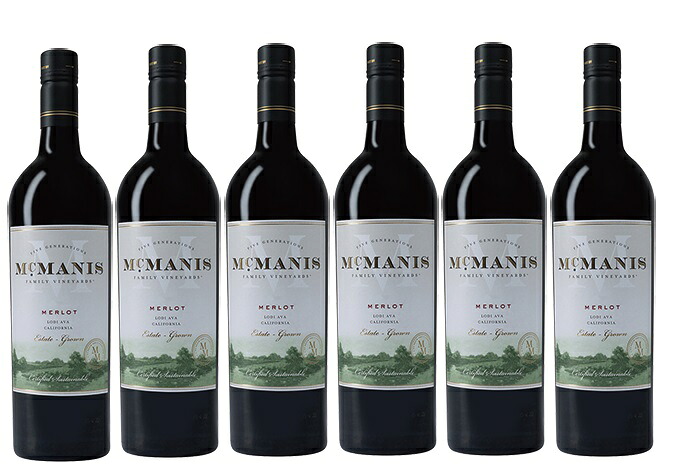【送料無料】【6本セット】マックマニス・ファミリー・ヴィンヤーズ　メルロ ロダイ カリフォルニア　750ml　赤ワイン　6本　Mcmanis Family Vineyards　Merlot Lodi California　メルロー