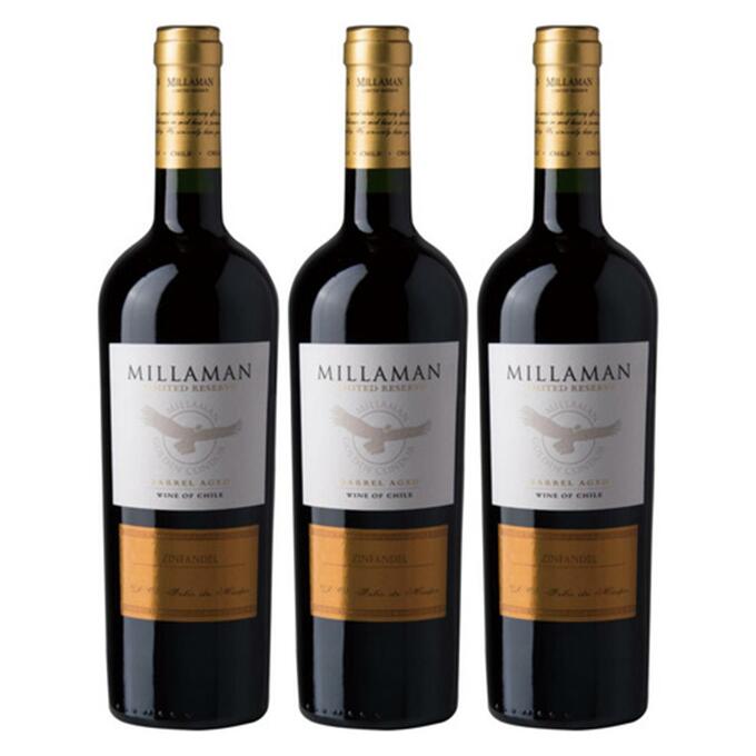 【送料無料】【オトクな3本セット】【ジンファンデル】ミラマン リミテッド・リザーヴ ジンファンデル 750ml 3本 赤ワイン Millaman Limited RSV Zinfandel チリ マイポ・ヴァレー ミラマン リミテッド レゼルヴァ ジンファンデル 辛口|車屋酒店