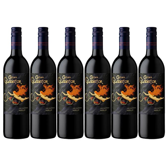 【送料無料】【6本セット【メルロ】】サイクルズ・グラディエーター メルロ カリフォルニア　Cycles Gladiator Merlot California　750ml　6本　赤ワイン　アメリカ　カリフォルニア　サイクルズ・グラディエーター　Cycles Gladiator｜車屋酒店