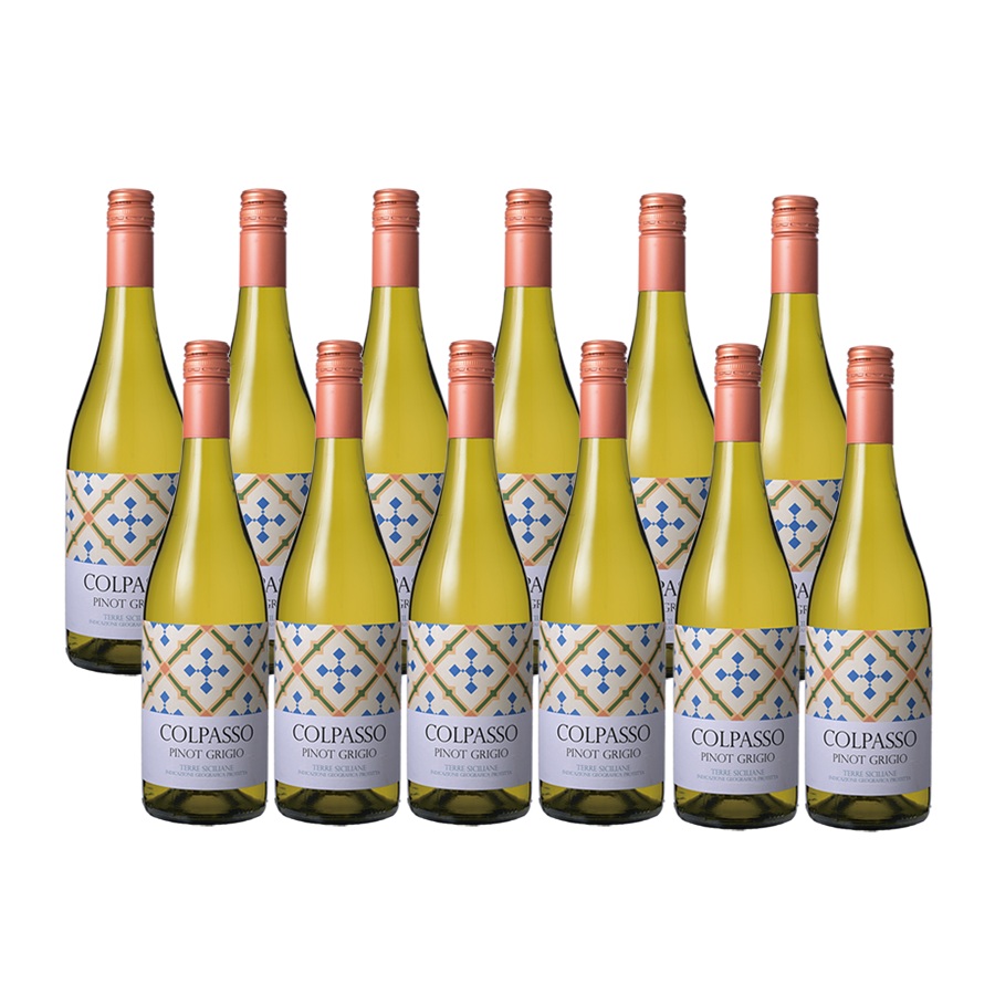 【送料無料】【12本セット】コルパッソ　ピノ・グリージョ テッレ・シチリアーネ　Colpasso Pinot Grigio Terre Siciliane I.G.P.　750ml　白ワイン　12本　イタリア　シチリア　コルパッソ　Colpasso