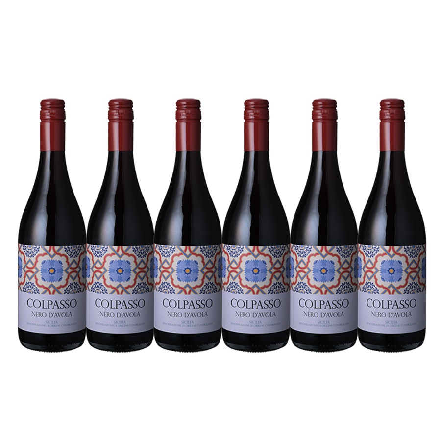 【送料無料】【6本セット】コルパッソ ネロ・ダヴォラ シチリア　Colpasso Nero d’Avola Sicilia D.O.C.　750ml　赤ワイン　6本　イタリア　シチリア　コルパッソ　Colpasso