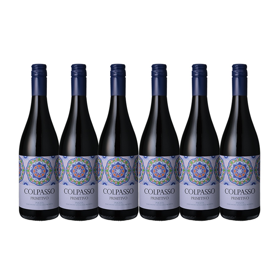 【送料無料】【6本セット】コルパッソ プリミティーヴォ プーリア　Colpasso Primitivo Puglia I.G.P.　750ml　赤ワイン　6本　イタリア　シチリア　コルパッソ　Colpasso