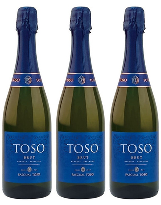 【送料無料】【3本セット】トソ スパークリング ブリュット　Toso Sparkling Brut　750ml　3本　11.5％　辛口　ボデガス・ヴィニャード パスカル・トソ　アルゼンチン　メンドーサ　スパークリングワイン