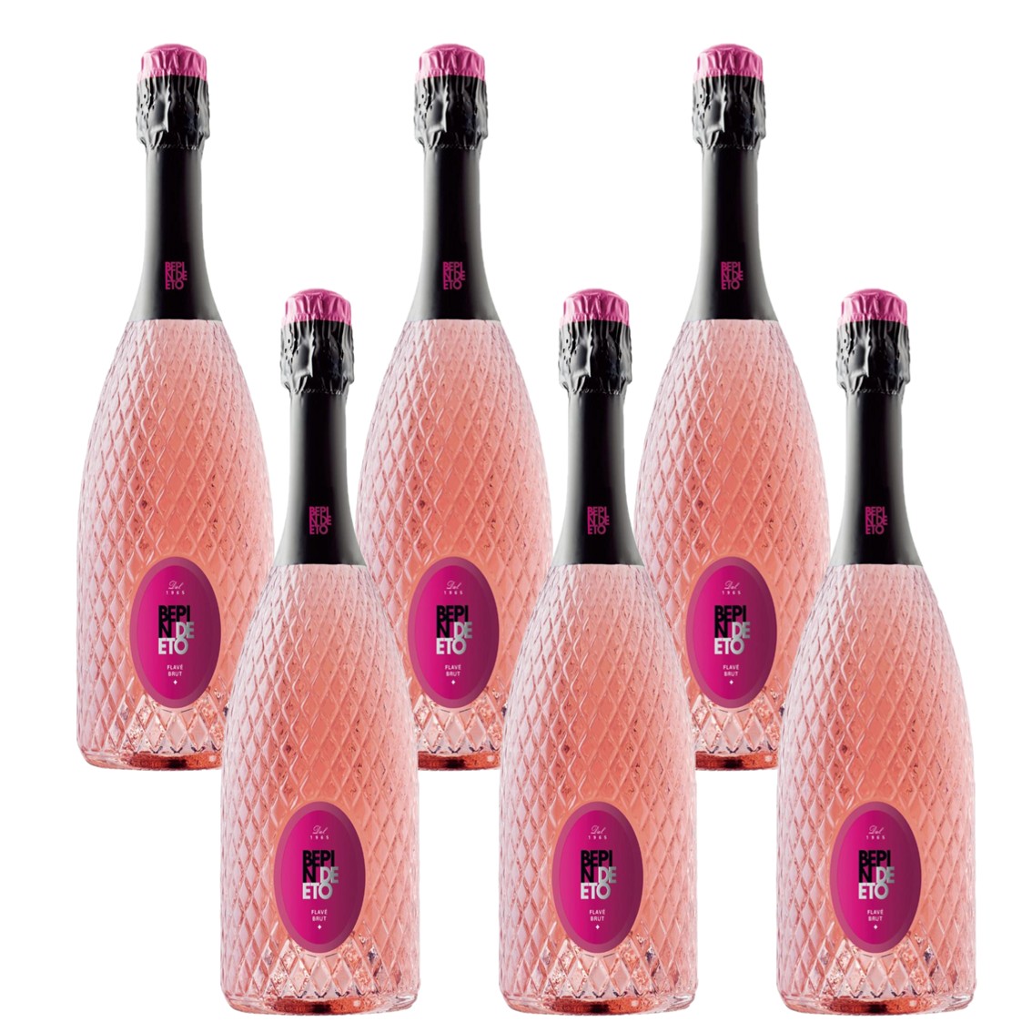 【送料無料】【6本セット】べピン　フラーヴェ　ロザート　ブリュット　スパークリングワイン　6本　750ml　Bepin de Eto　Flave Rosato Brut 　ベピン・デ・エト　辛口　イタリア　ヴェネト　グレーラ100％｜車屋酒店