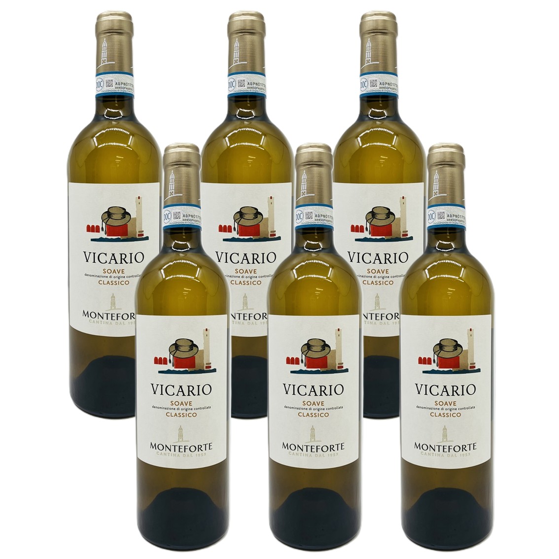 【送料無料】【6本セット】カンティーナ　ディ　モンテフォルテ　ソアヴェ　クラシコ　ヴィッカリオ　Soave Classico Vicario　6本　750ml　白ワイン　Cantina　di monteforte　ガルガネーガ　辛口　イタリア　ヴェネト　ピーロート pieroth　ワインエンスージアスト89P