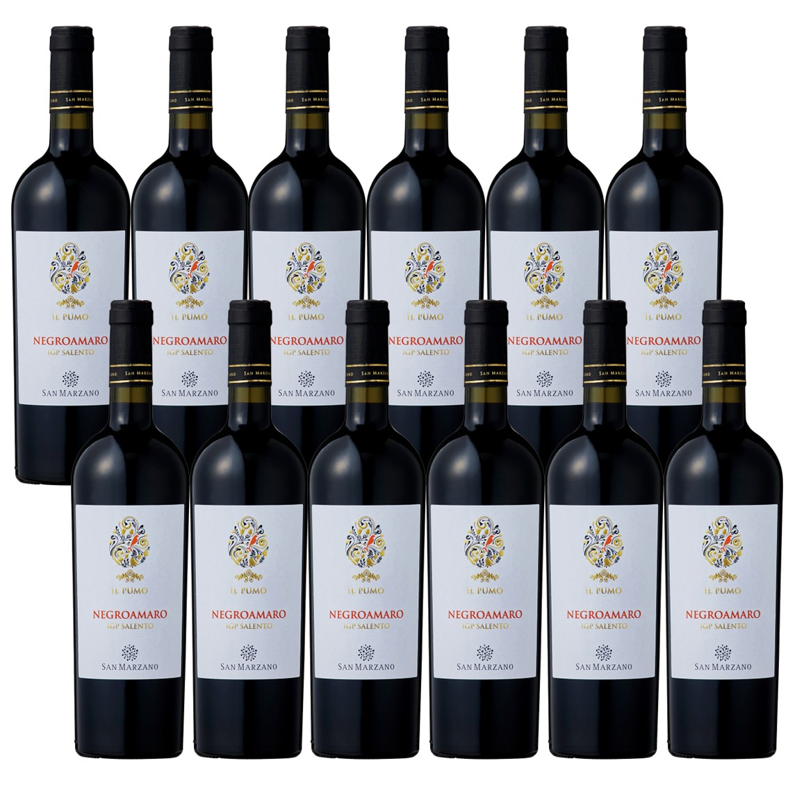 【送料無料】【12本セット】イル・プーモ ネグロアマーロ　Il Pumo Negroamaro　12本　750ml　赤ワイン　フルボディ　ネグロアマーロ 　サン・マルツァーノ　San Marzano vini S.p.A.　イタリア　プーリア　サレント　サクラアワード /ジャパン・ワイン・チャレンジ 金賞