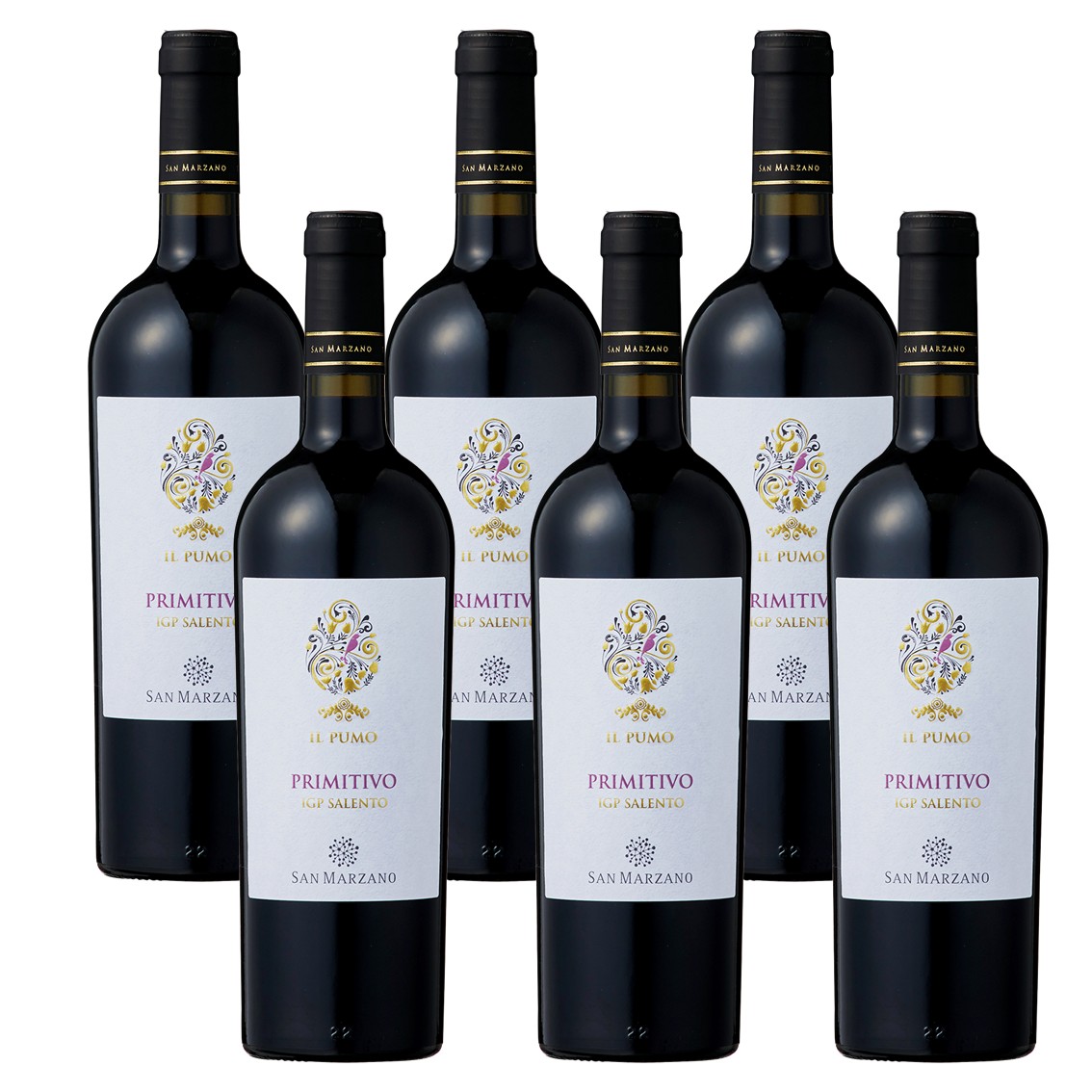【送料無料】【6本セット】イル・プーモ プリミティーヴォ　Il Pumo Primitivo　6本　750ml　赤ワイン　フルボディ　プリミティーヴォ　サン・マルツァーノ　San Marzano vini S.p.A.　イタリア　プーリア　サレント　サクラアワード /ジャパン・ワイン・チャレンジ 金賞