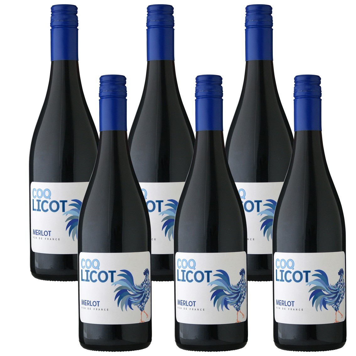【送料無料】【6本セット】コクリコ メルロー　COQ LICOT Merlot Vin de France　ヴィニョーブル・エ・コンパニ　Vignobles & Companie　6本　750ml　赤ワイン　ミディアム　メルロー　フランス　コート・デュ・ローヌ　ジルベール&ガイヤール 金賞